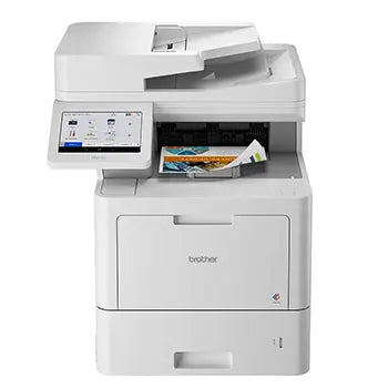 Multifunções Laser colorida Brother MFC-L9670CDN com fax, cópia e impressão, vista frontal do equipamento.
