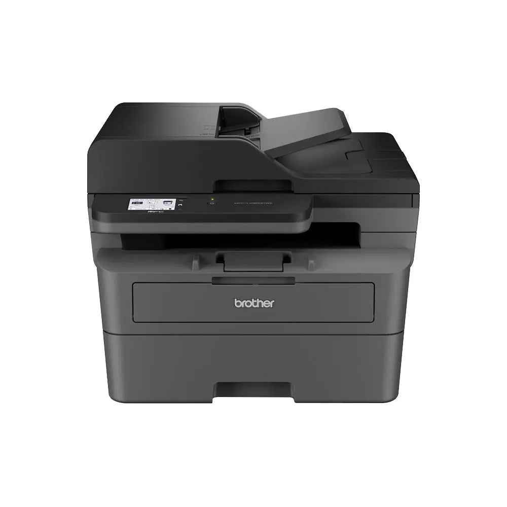 Impressora multifunções Brother Laser Mono MFC-L2860DWE com tela digital, bandeja de papel e funções de cópia e digitalização