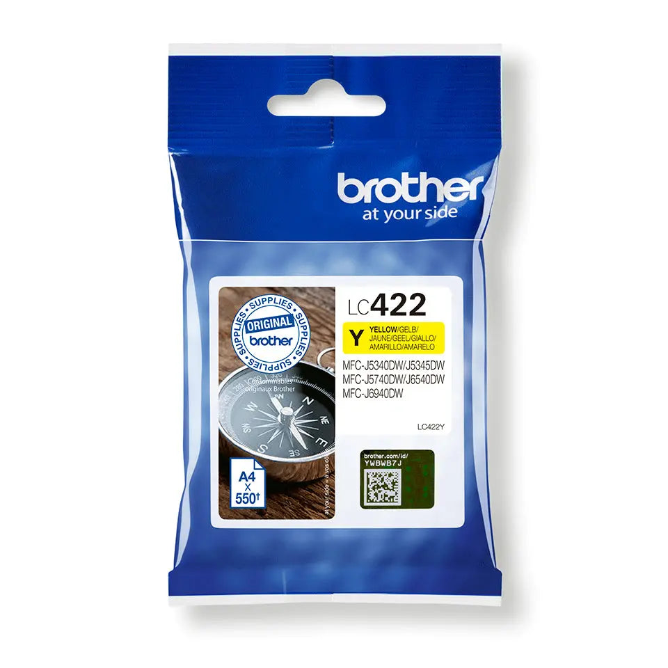 Cartucho de Tinta Brother LC422Y Compatível com MFC-J5340DW e J5740DW Brother