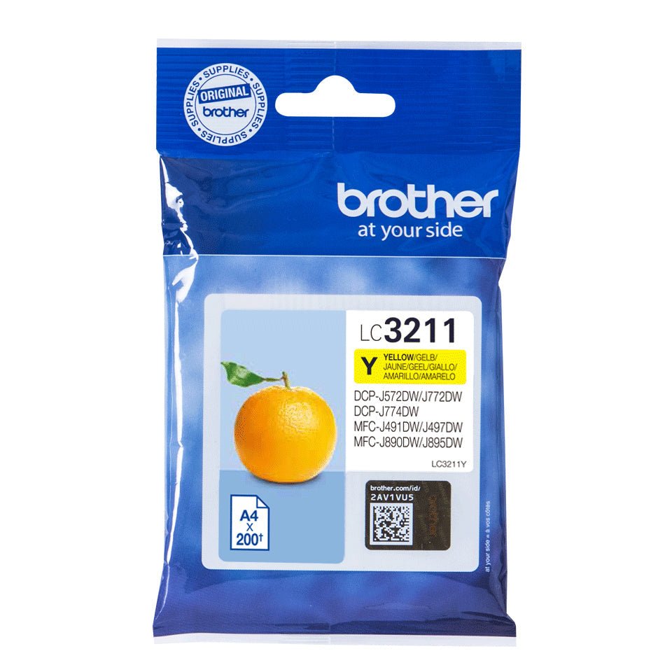 Tinteiro Amarelo BROTHER LC3211Y para DCPJ572, MFCJ491/497/890/895 Brother