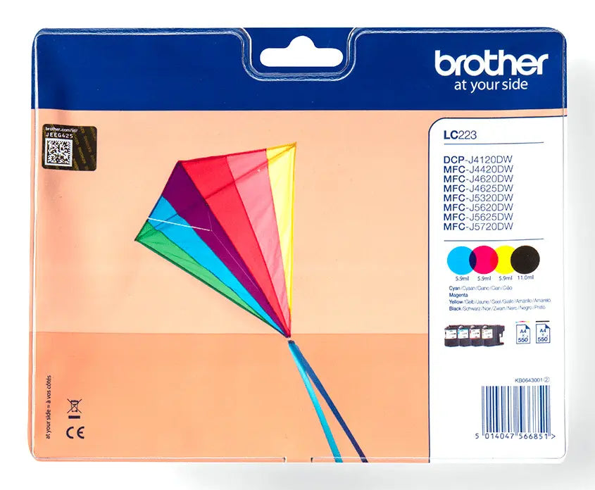 Tinteiro Brother LC223VALBP Pack 4 Cores para MFC-J4420DW/4625DW Brother