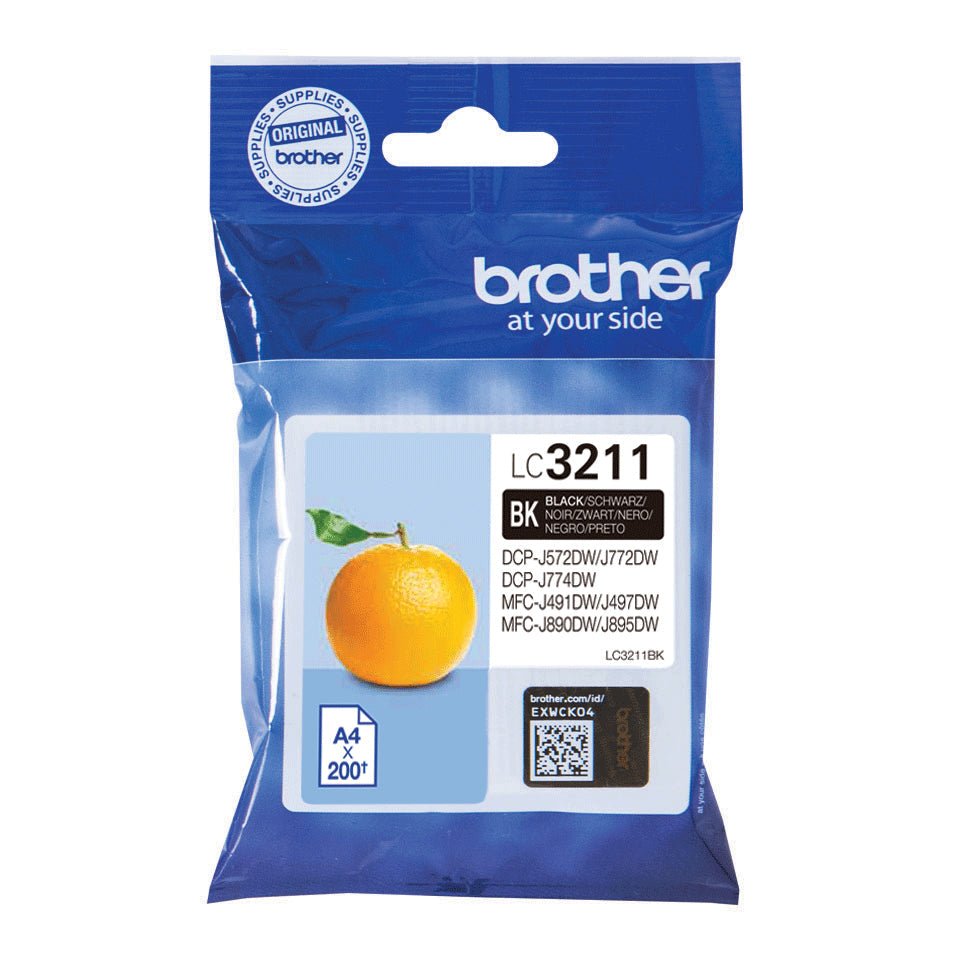 Tinteiro Preto BROTHER LC3211BK para Impressoras DCPJ572 e MFCJ490/497 Brother