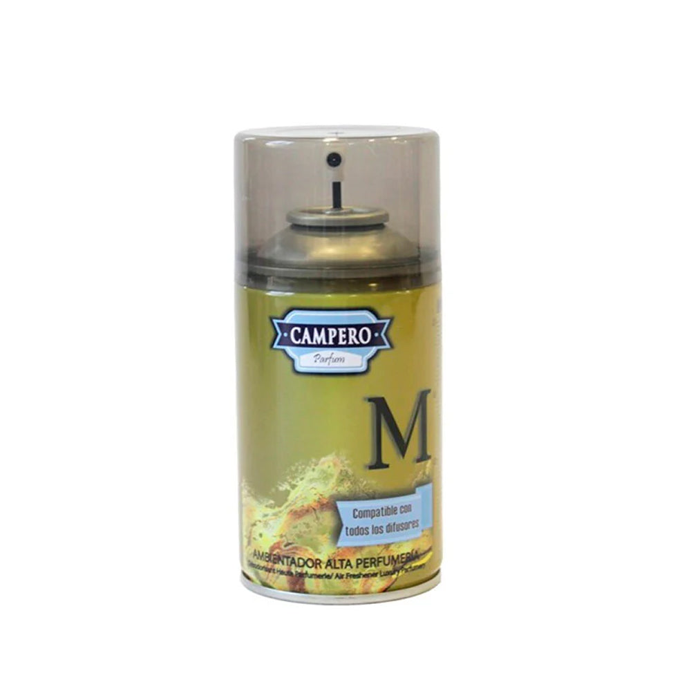 Recarga de ambientador Campero Aerosol 250ml, para automáticos, com fragrância fresca e duradoura, marca Campero.