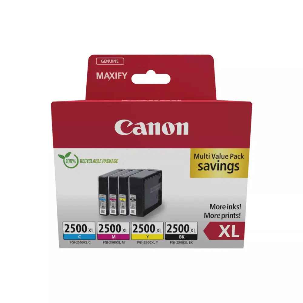 Pack de Tinteiros Canon 2500XL – 4 Cores para Impressora