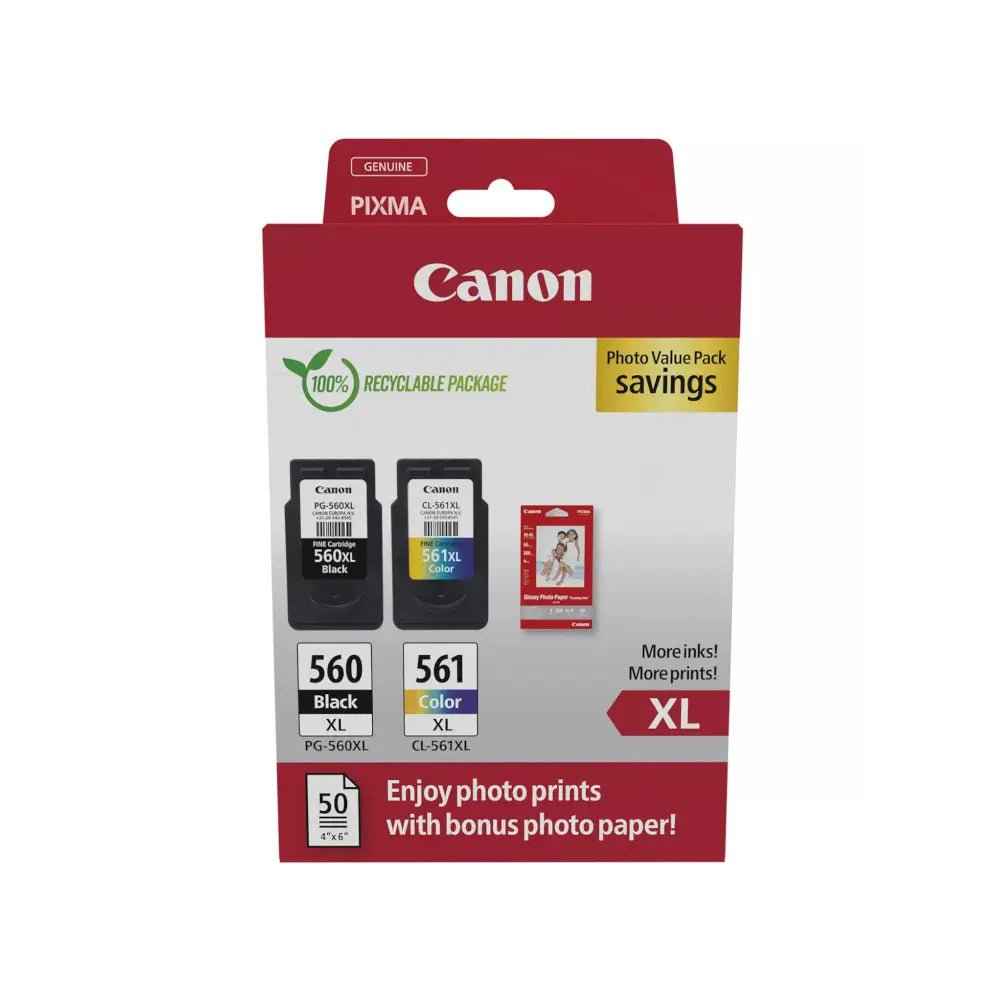 Pack de Tinteiros Canon 560XL/561XL Preto e Color | Compatível 3712C008