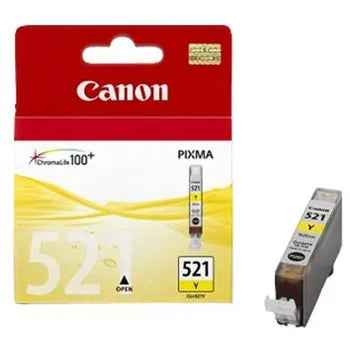Tinteiro Canon 521 Amarelo 2936B001 9ml para Impressora - 477 páginas