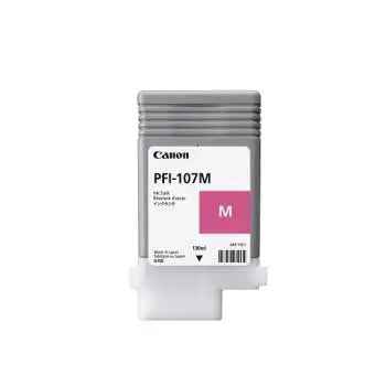 Tinteiro Canon PFI-107 Magenta de 130ml, original Canon, compatível, para impressoras, destaque na cor magenta e alta qualidade