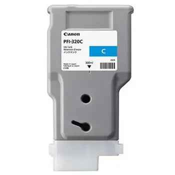 Tinteiro Canon PFI-320 Azul 300ml, compatível com impressoras Canon, original da marca Canon, visível na imagem