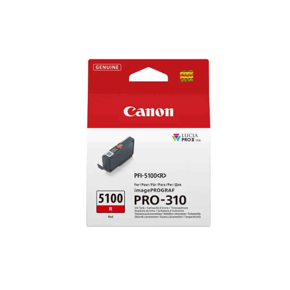 Tinteiro Canon PFI-5100 Vermelho 6958C001 – Alta Qualidade e Compatibilidade