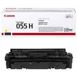 Toner Canon 055H Amarelo original, alta performance, para impressoras Canon, capacidade de 5900 páginas.