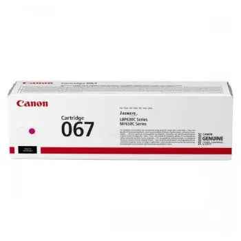 Toner Canon 067 Magenta original para impressoras Canon, capacidade para 1250 páginas, embalagem e impressora compatível.