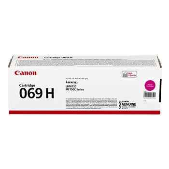 Cartucho toner Canon 069H Magenta para impressoras Canon, alta qualidade, compatível, com capacidade para 5500 páginas.
