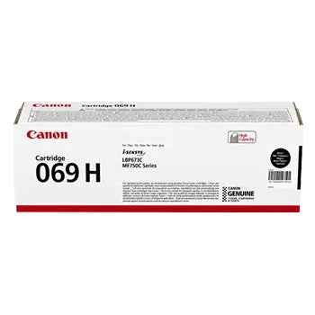Toner Canon 069H Preto de alta capacidade, original, para impressoras Canon, até 7600 páginas, compatível com modelos Canon.