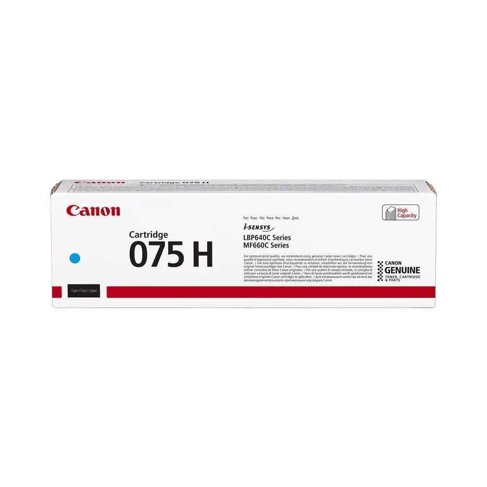 Toner Canon 075H Azul original, alta capacidade, para impressoras Canon, capacidade de 2500 páginas, produto CAN6368C002