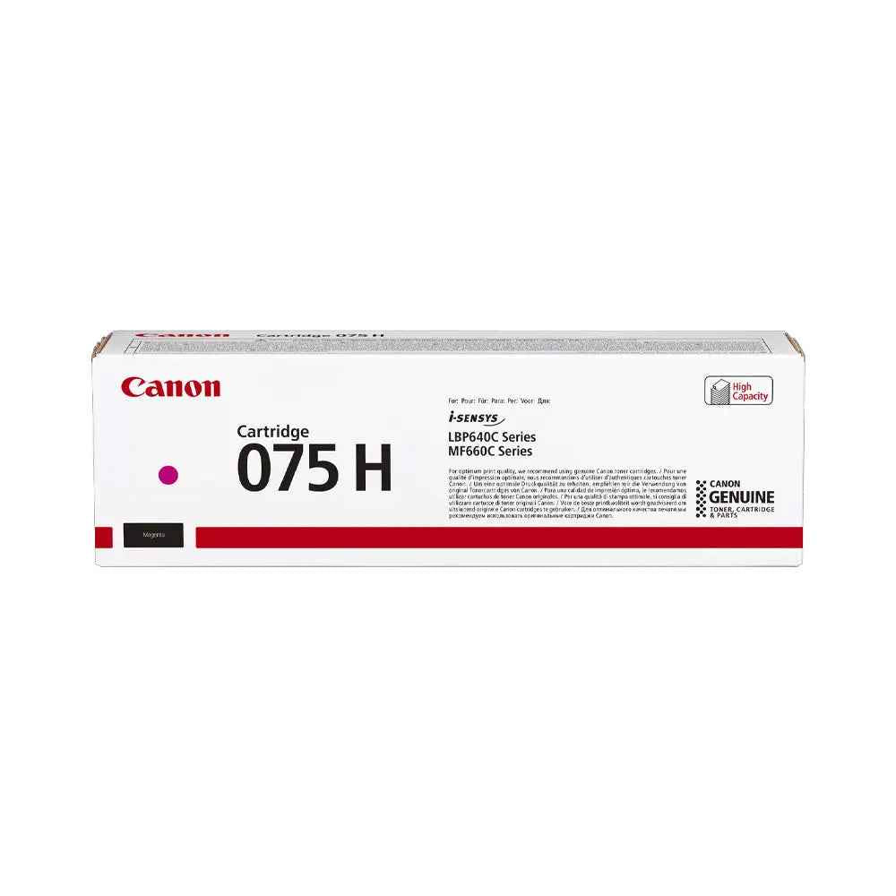 Toner Canon 075H Magenta original para impressora Canon, capacidade de 2500 páginas, modelo 6367C002.