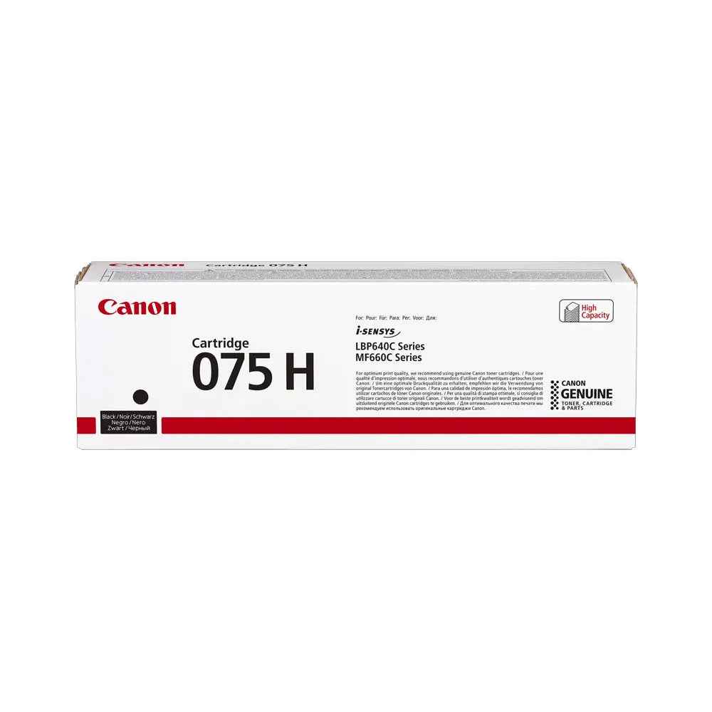 Cartucho de toner preto Canon 075H 6369C002 de alta capacidade para impressoras Canon, original e de alta qualidade.