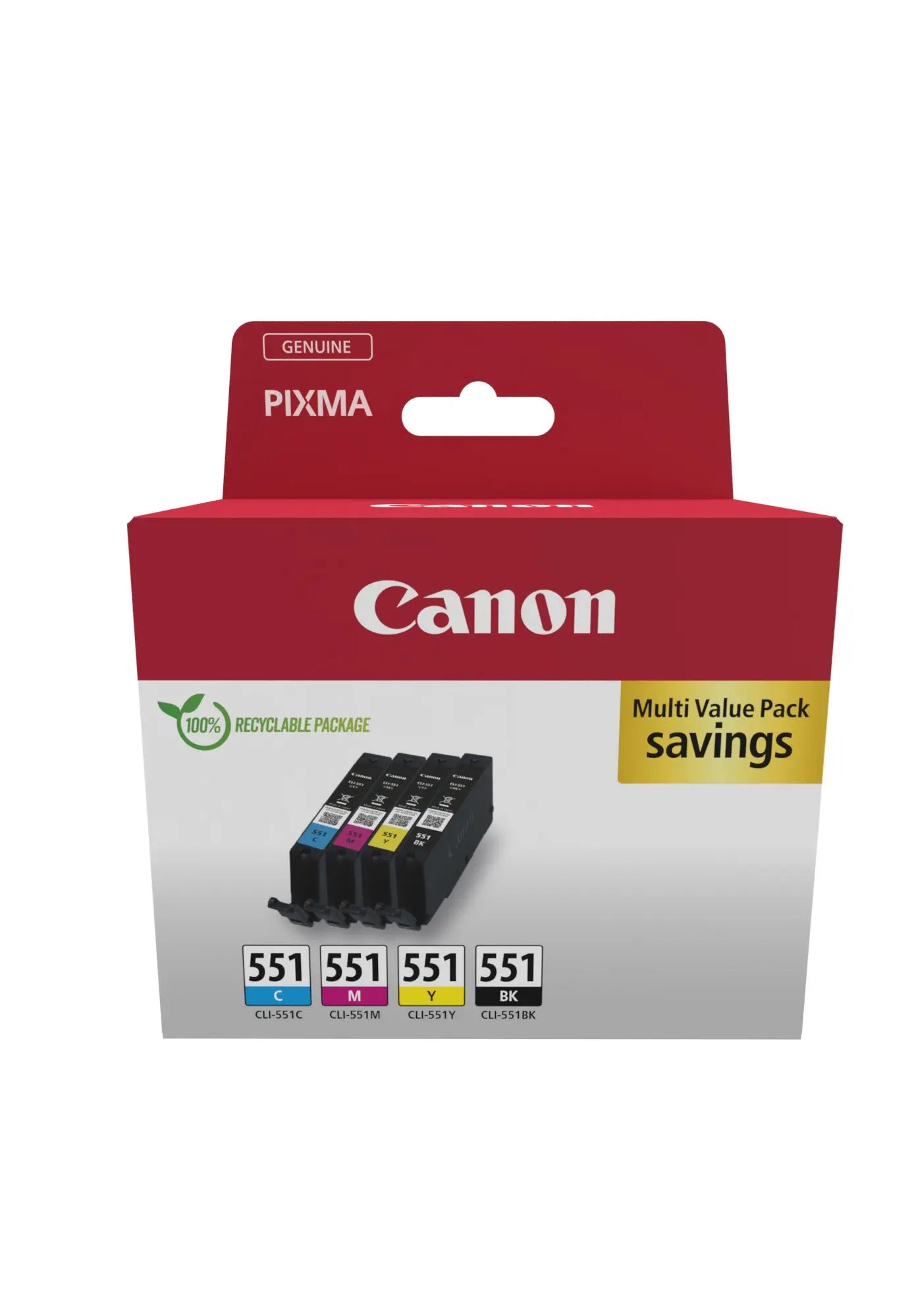 Cartucho de Tinta Canon CLI-551 Colorido e Preto para Impressora Canon