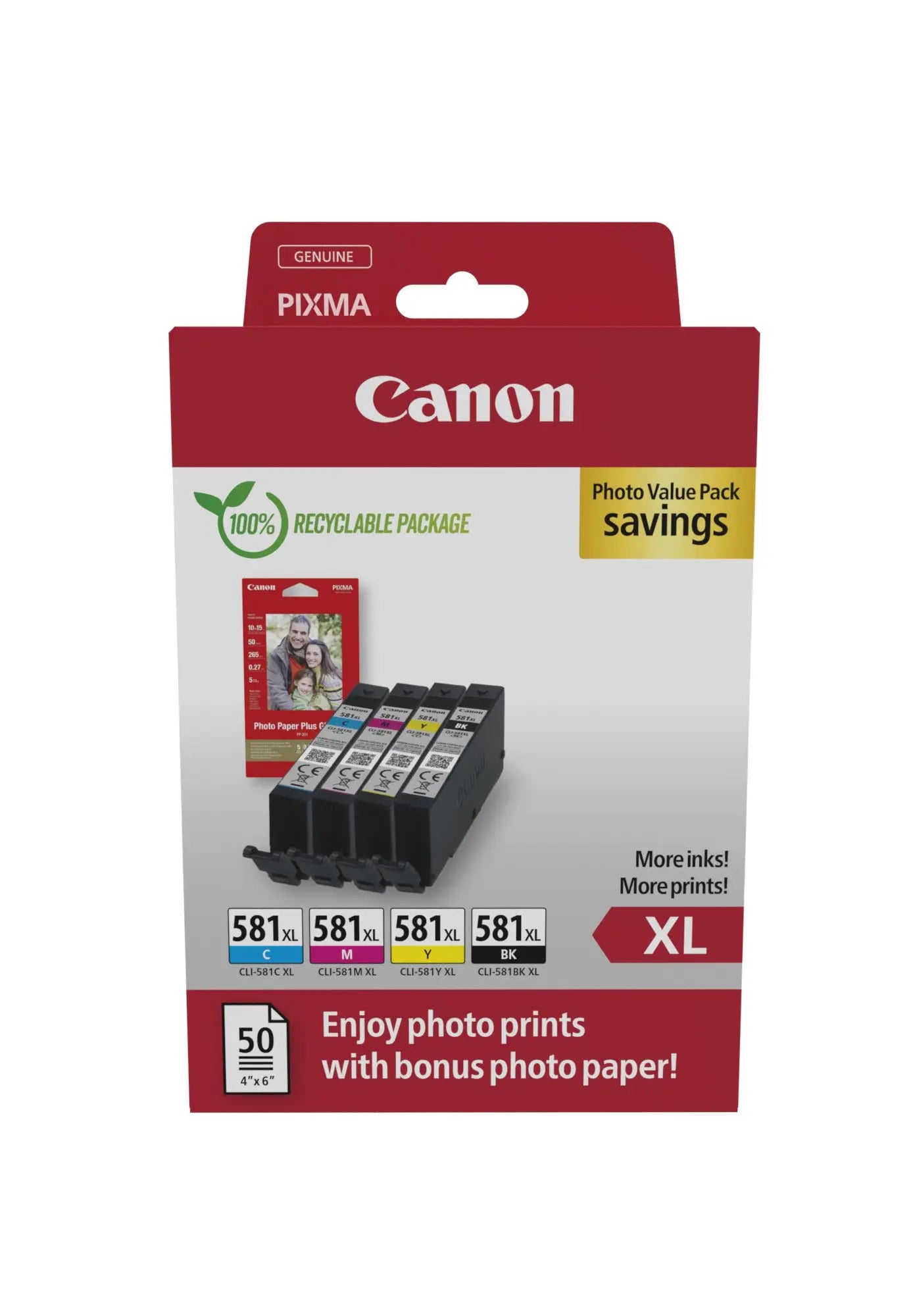 Cartucho de Tinta Canon CLI-581XL Preto/Côr Foto para Impressora Canon