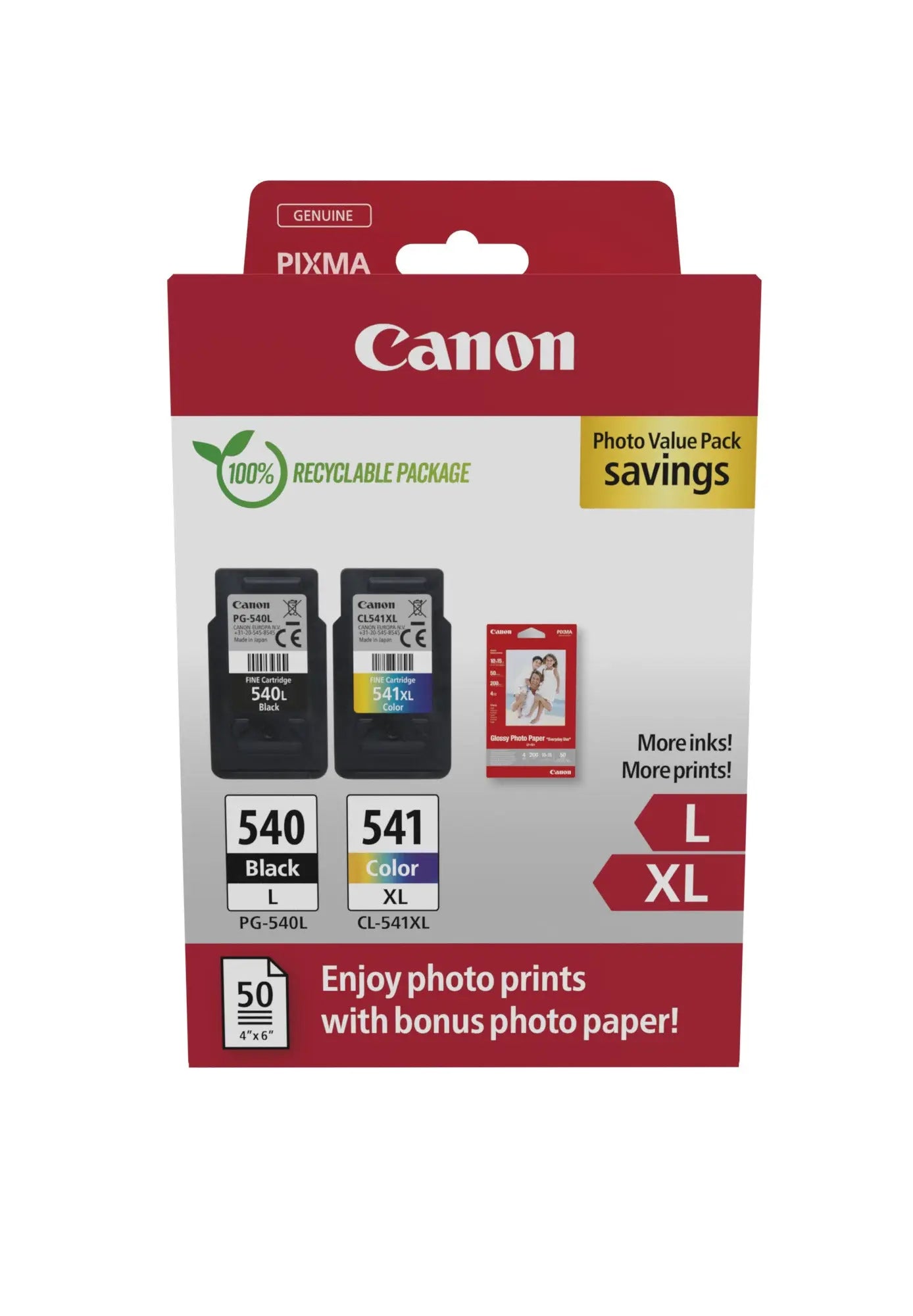 Cartucho de Tinta Canon PG-540L/CL-541XL para Impressoras Canon