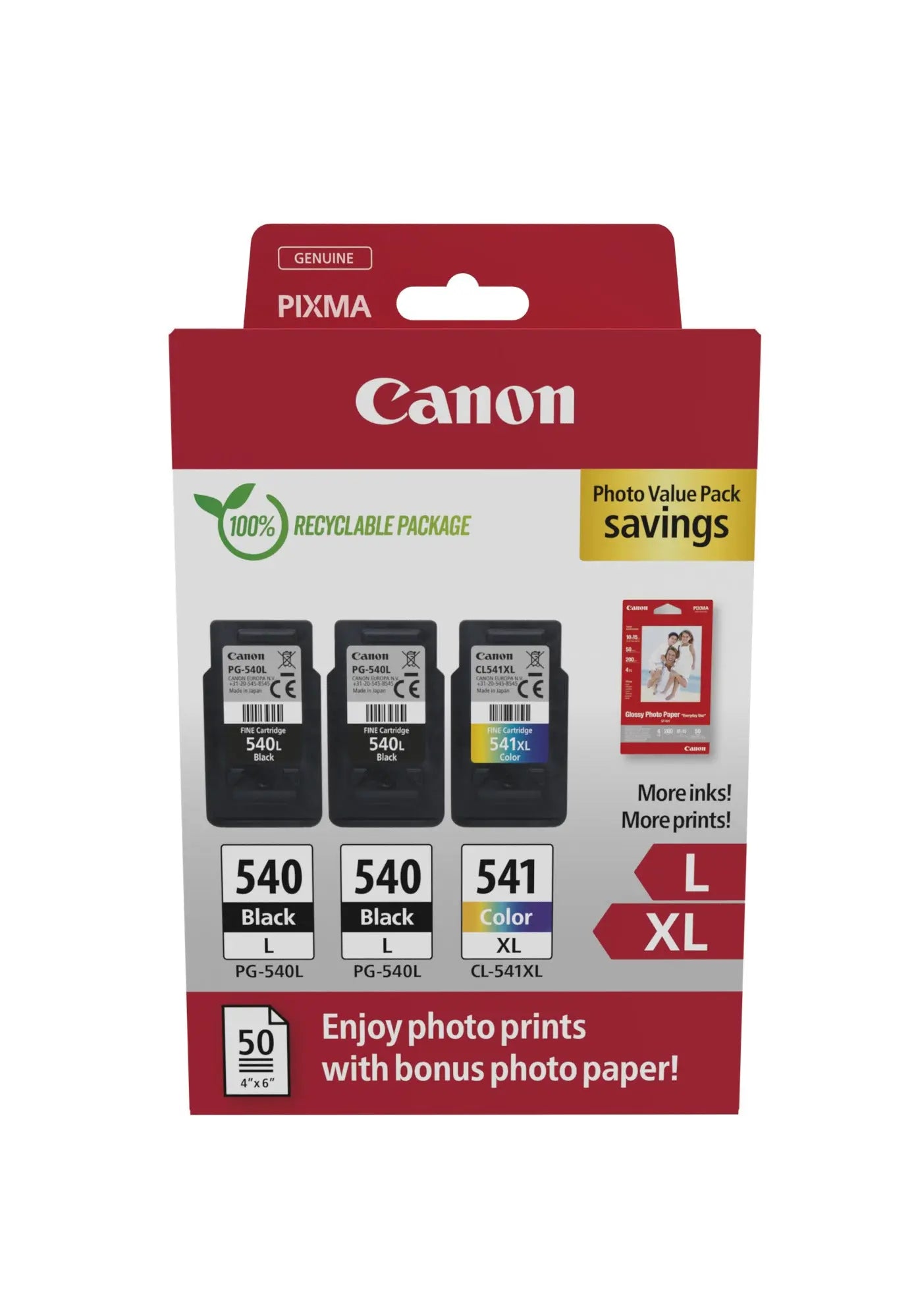 Cartucho de Tinta Canon PG-540L e CL-541XL para Impressora Multifuncional Canon
