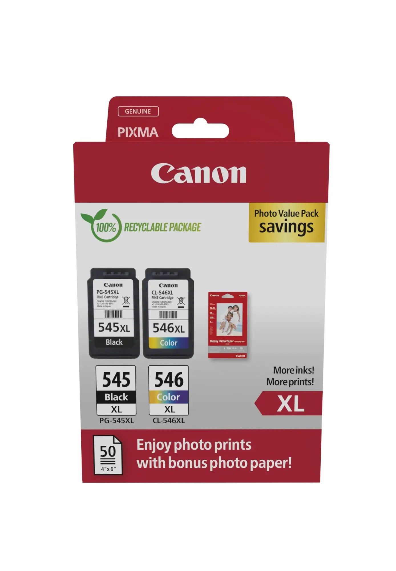 Cartucho de Tinta Canon PG-545XL/CL-546XL para Impressora Photo Value BL Canon