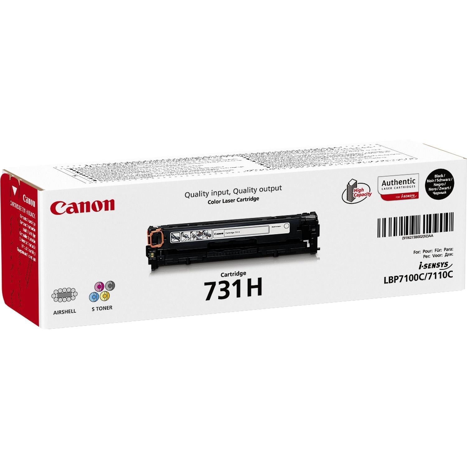 CANON 731H-BK toner cartridge black high capacity 2.400 pages 1-pack Canon