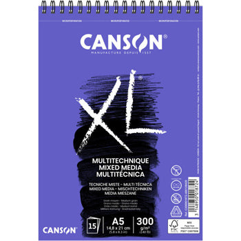 Bluepixel Equipamentos e Serviços Informáticos Lda | Bloco Espiral Canson XL Mix Media A5 300g - 30 Folhas Canson Cadernos Desenho
