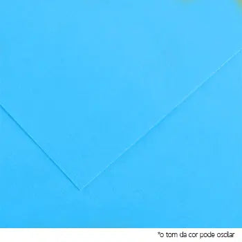 Cartolina azul turquesa Canson 50x65cm, folha de 185g para artesanato, com superfície lisa e resistente.