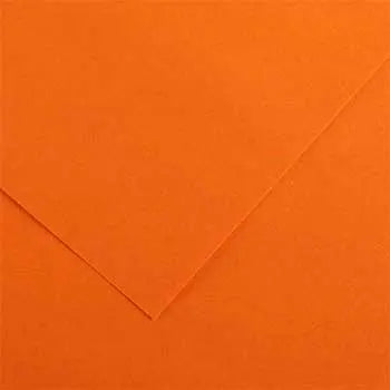 Cartolina laranja Canson, papel para artesanato, tamanho 50x65cm, peso 185g, com textura lisa e resistente para projetos artísticos