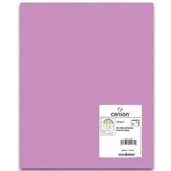 Cartolina malva Canson, 50x65cm, 240g, 25 folhas, papel para artesanato e projetos criativos.