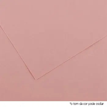 Cartolina rosa Canson, 50x65cm, 185g, papel de alta qualidade, ideal para artesanato e projetos criativos.