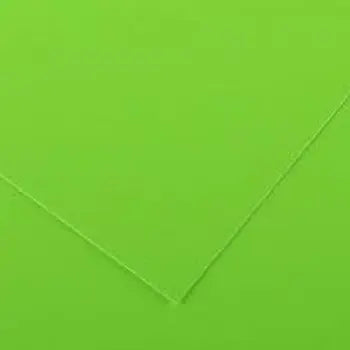 Cartolina verde fluorescente Canson, 50x65cm, 250g, pack com 25 folhas, ideal para artesanato e projetos escolares.