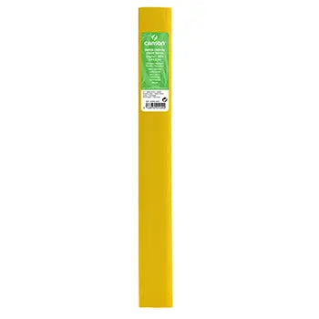Papel crepe amarelo limão Canson, rolo de 50x250cm para decoração, textura leve e colorida para artesanato.