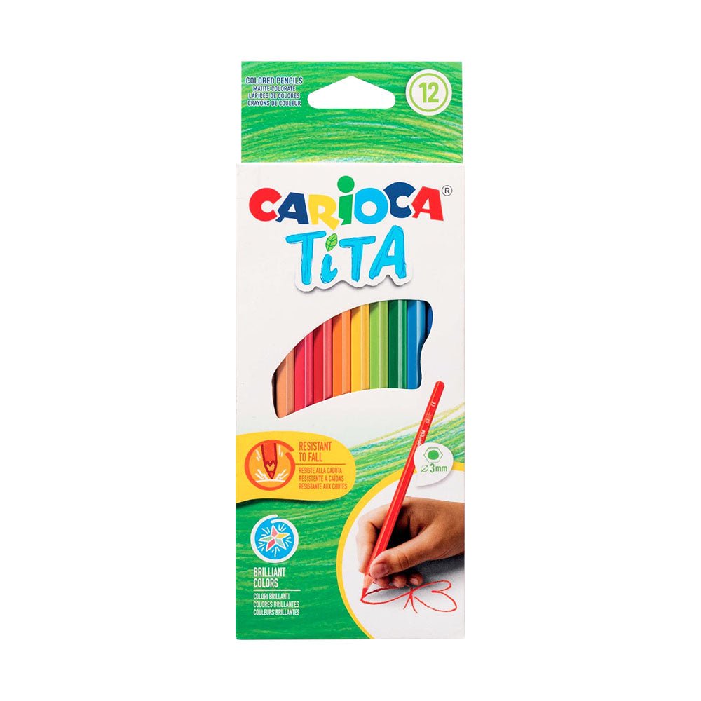 Bluepixel Equipamentos e Serviços Informáticos Lda | Lápis de Cor Carioca Tita 12 un. 18cm - Kit Colorido para Desenho Carioca Lápis