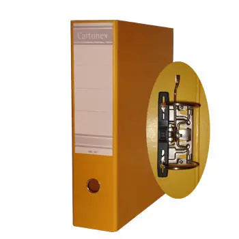 Pasta arquivo Cartonex amarelo, tamanho L/L 200AC, 350x290x80mm, para organizar documentos e papéis.