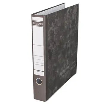 Pasta arquivo preta Cartonex L60 310x290mm com fecho, para organizar documentos e papéis.