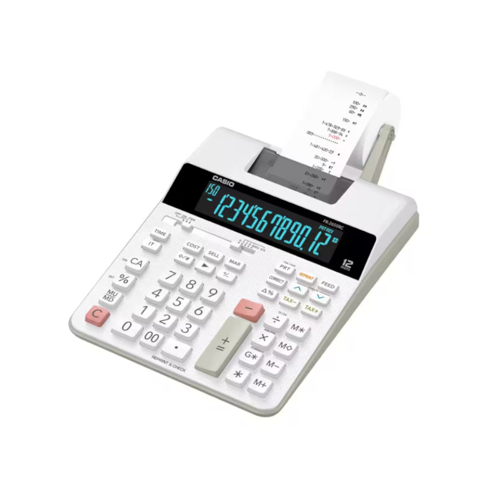 Bluepixel Equipamentos e Serviços Informáticos Lda | Calculadora de Mesa Casio FR2650RC 12 Dígitos com Impressora Casio Secretária com Rolo