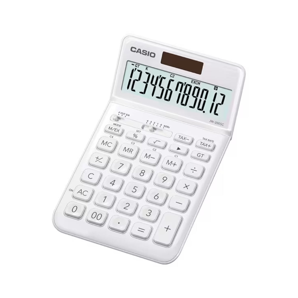 Bluepixel Equipamentos e Serviços Informáticos Lda | Calculadora de Mesa Casio JW200SCWE 12 Dígitos - Branca Casio Secretária