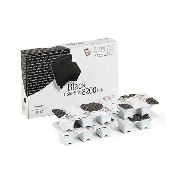 Conjunto de 10 cartuchos de toner preto Phaser 8200 Colorstix da marca Compativel, compatíveis com impressoras Xerox.