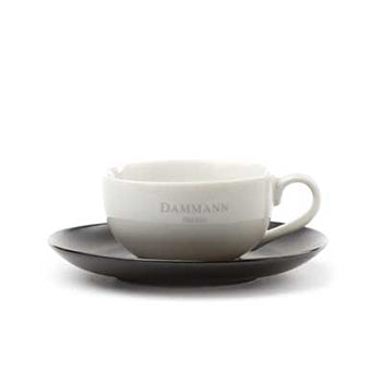 Conjunto de chávena e pires Dammann Frères de 150ml para chá e café, canecas elegantes com detalhes finos.