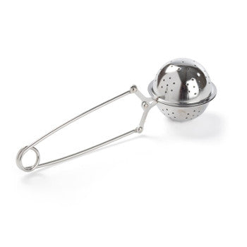 Infusor de chá em bola de aço inoxidável com pinça, fácil de usar, para preparar chá com praticidade da marca Dammann Frères.