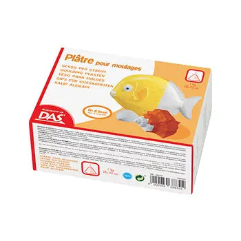 Gesso para modelar DAS de 1kg, plástico para artesanato e esculturas, textura branca e consistente, marca DAS