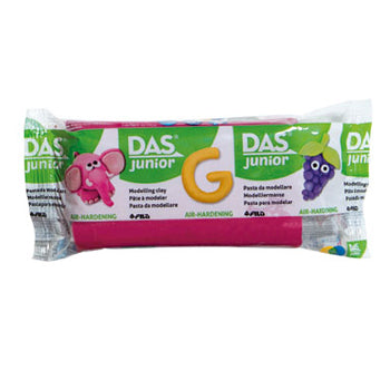 Massinha de modelar magenta da DAS, 100g, ideal para artesanato, com tonalidade viva e textura macia.