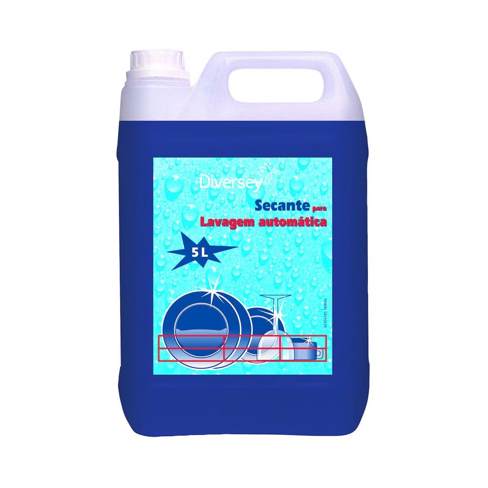 Secante de louça universal Diversy de 5L, ideal para todos os tipos de água, utilizado para secar louças e utensílios.