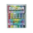 Marcador grosso Dong-A Any-Color com 6 cores em PVC, ideal para arte e trabalhos manuais, com ponta larga e vibrante.