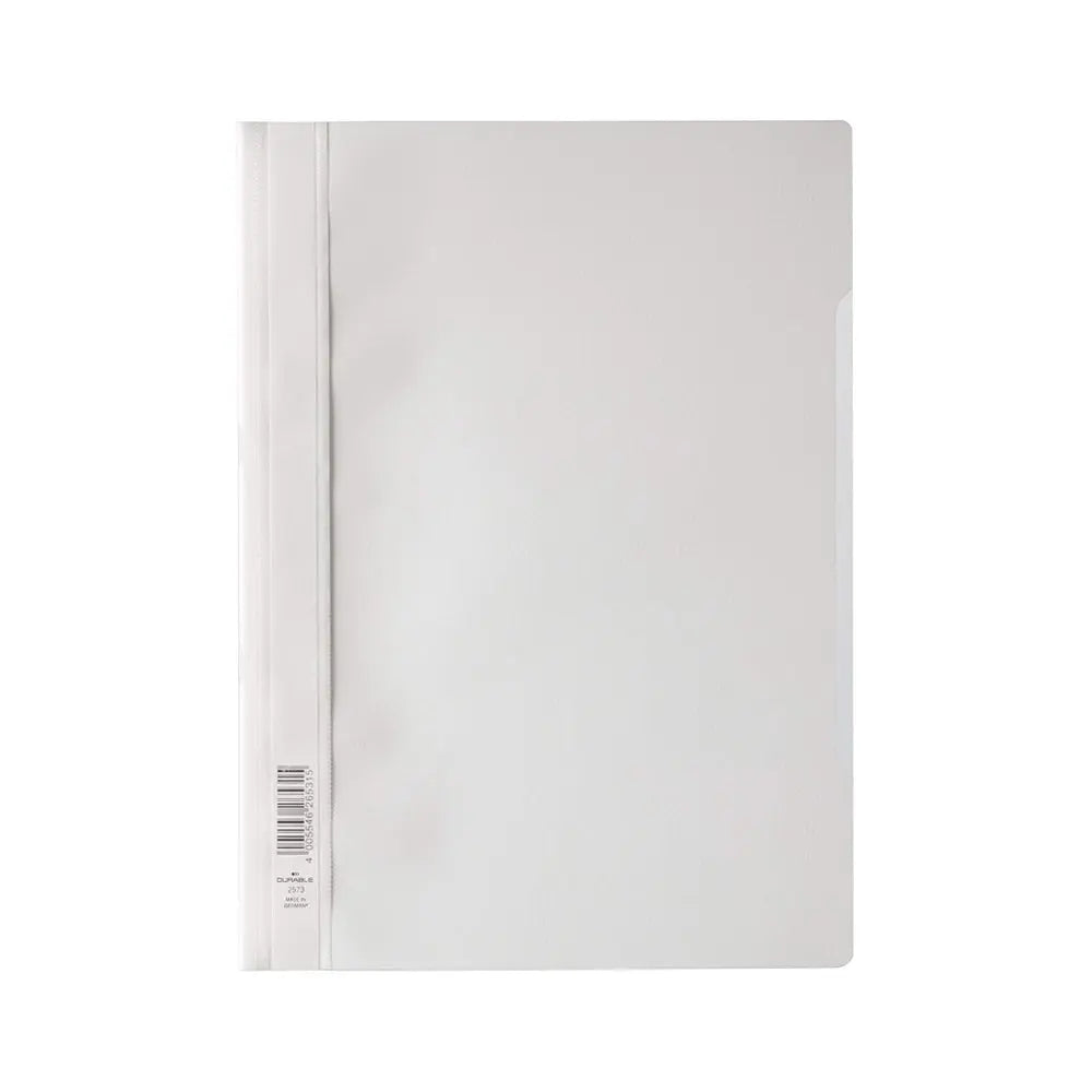 Classificador com capa transparente branca da Durable, durável e ideal para organização de documentos, unidade.