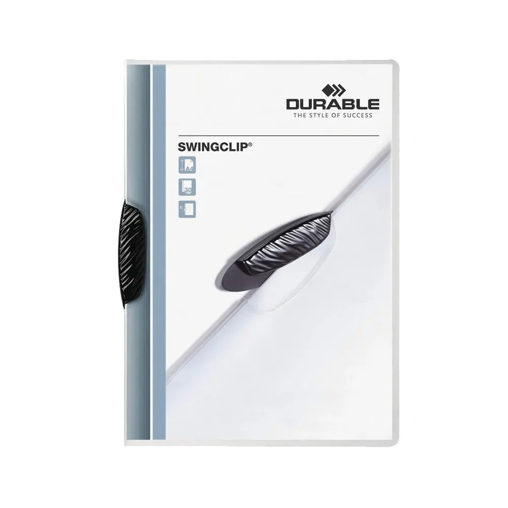 Classificador SwingClip Durable 2260 preto para organização eficiente, com clipes duráveis e design compacto.