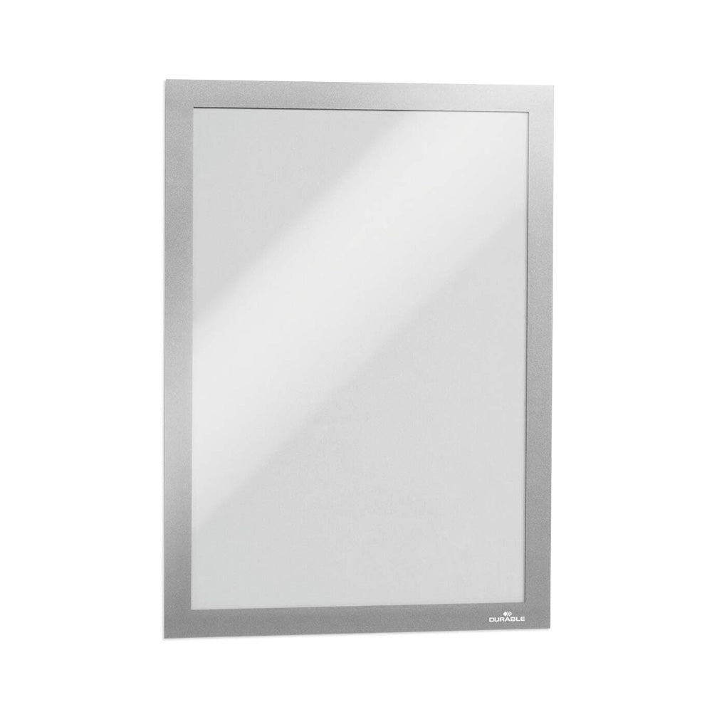 Moldura adesiva A4 Duraframe Prata da Durable, moldura adesiva de plástico prateada para documentos ou fotos.