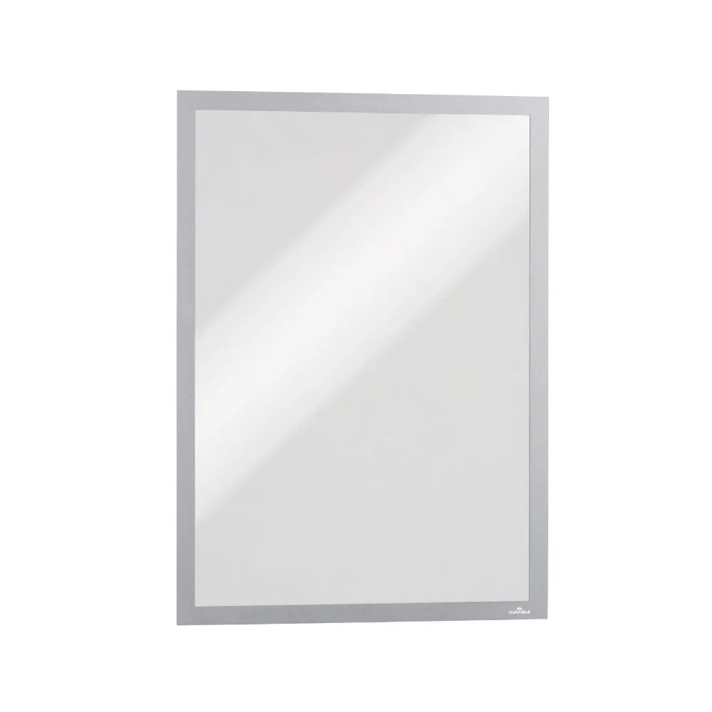 Conjunto de 5 molduras magnéticas Duraframe prata para papel A3, ideal para exibir cartazes e sinalizações.