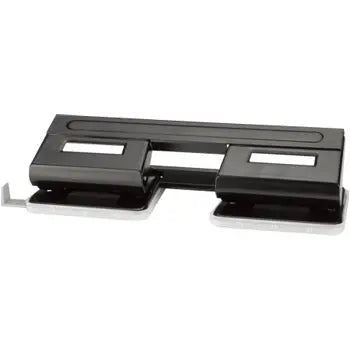 Furador Eagle de 4 furos para 10 folhas com guia preta, ferramenta de escritório para organizar papéis com facilidade.